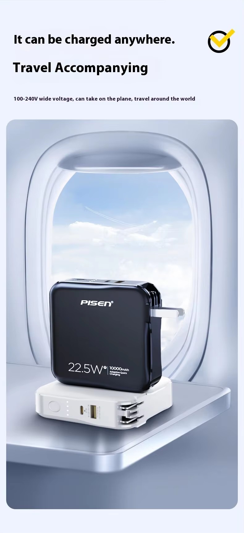 Portablecharger 10000Mah Fast Charging mobile charger  with data cable&plug& breaket  