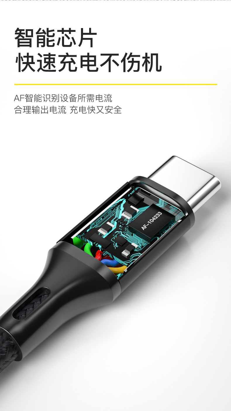   Fast-Charging Type C USB Data transfer Cable – Nylon Braid & Aluminum Alloy  