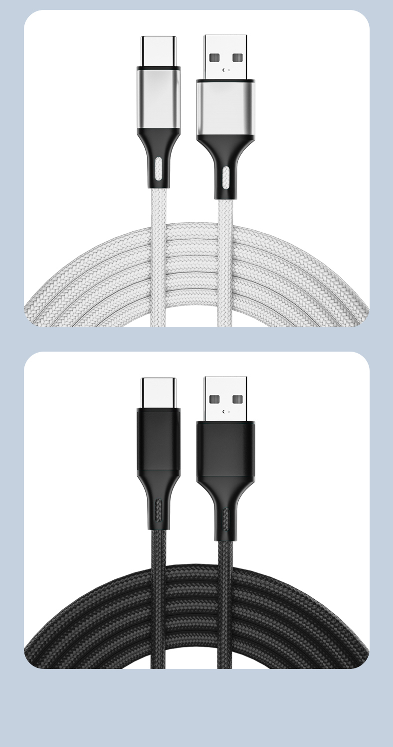   Fast-Charging Type C USB Data transfer Cable – Nylon Braid & Aluminum Alloy  