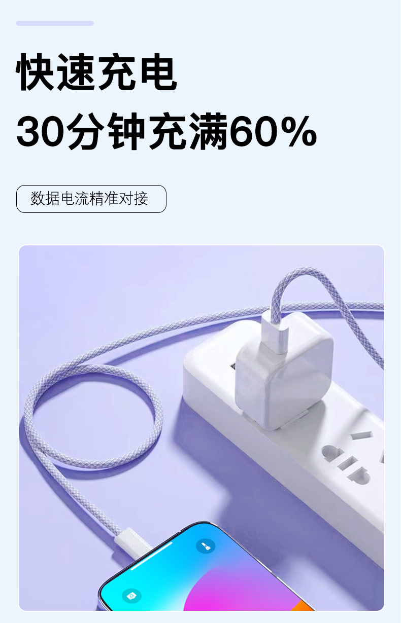 Type C to Type C  60W PD fast charge data cable  