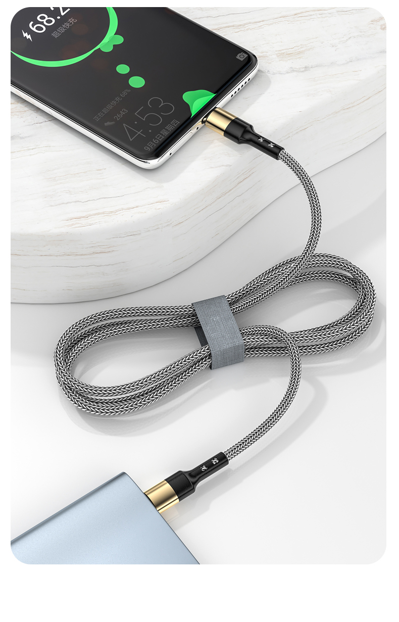 60W PD fast charger durable charger cord Type C To Type C 1.2M/2M 