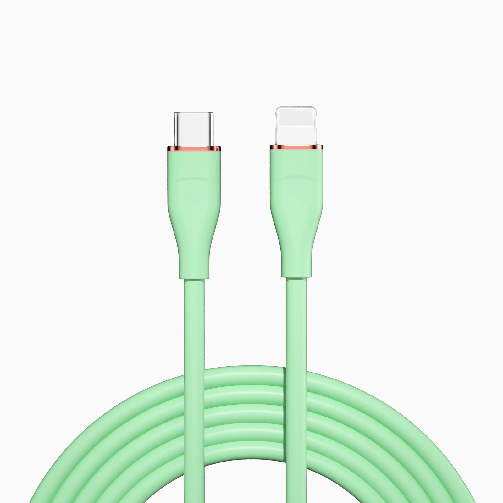 PD27W Silicone rubber soft cable Fast charger data cable USB Type C to Lighting 
