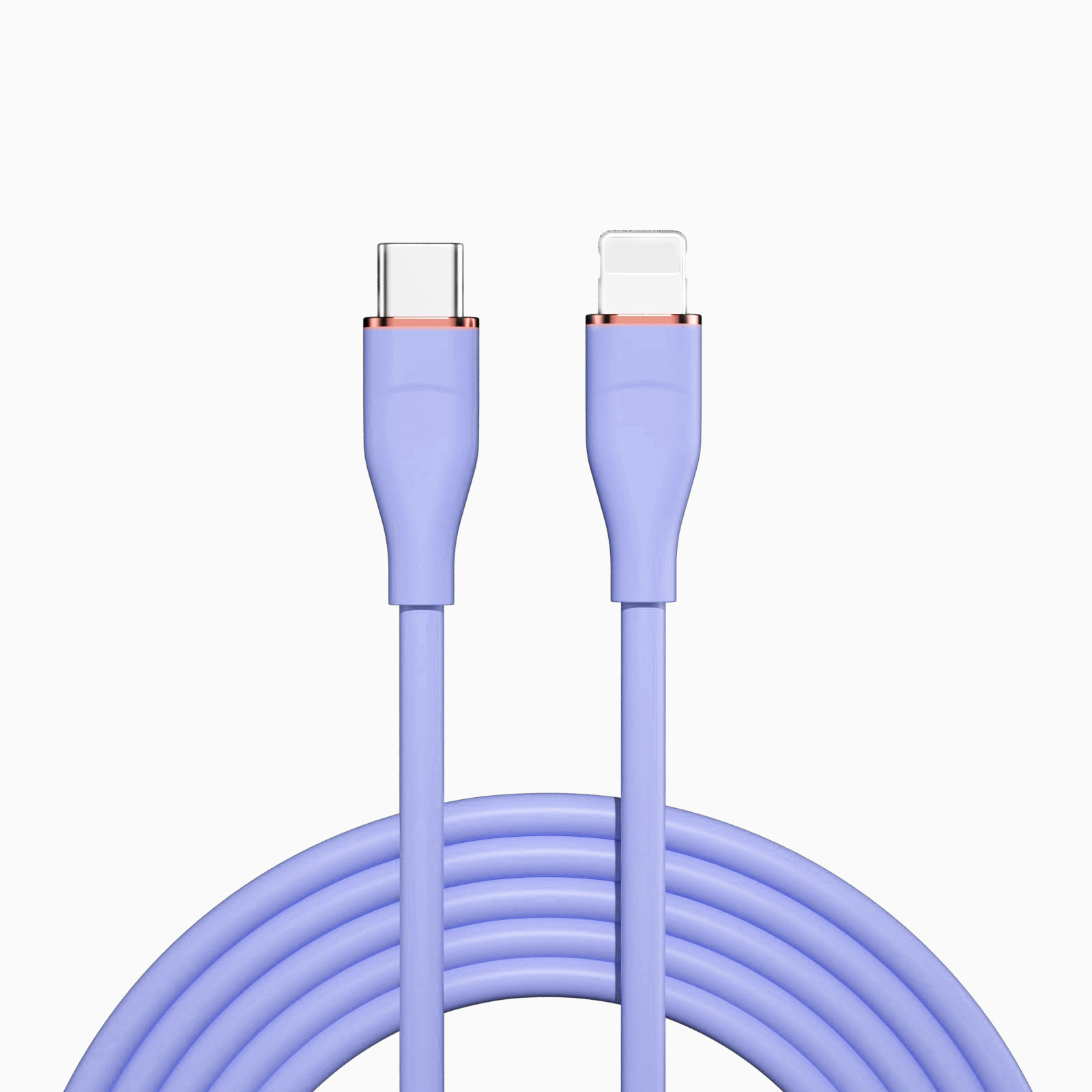 PD27W Silicone rubber soft cable Fast charger data cable USB Type C to Lighting 