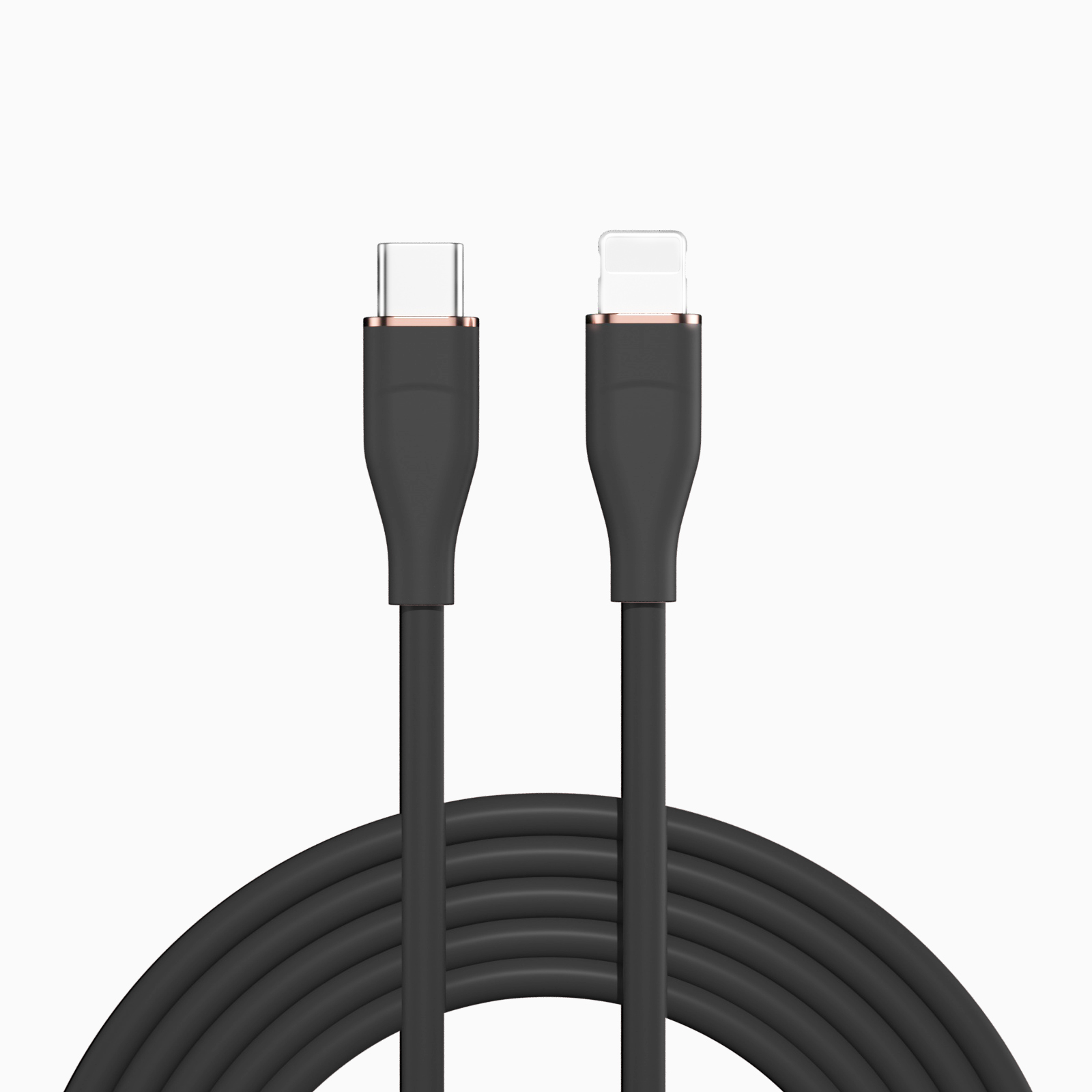 PD27W Silicone rubber soft cable Fast charger data cable USB Type C to Lighting 