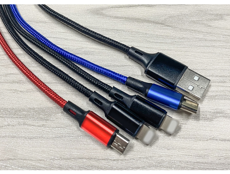 66W 4 in one data cable two lighting+Type C+Micro to USB A 
