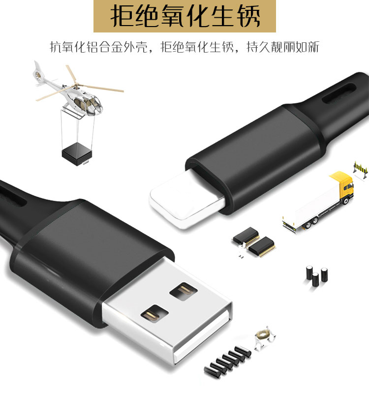 Braided type-c usb fast charger Three-in-one data cable USB A to Type C/Lighting/Android 1.2M 