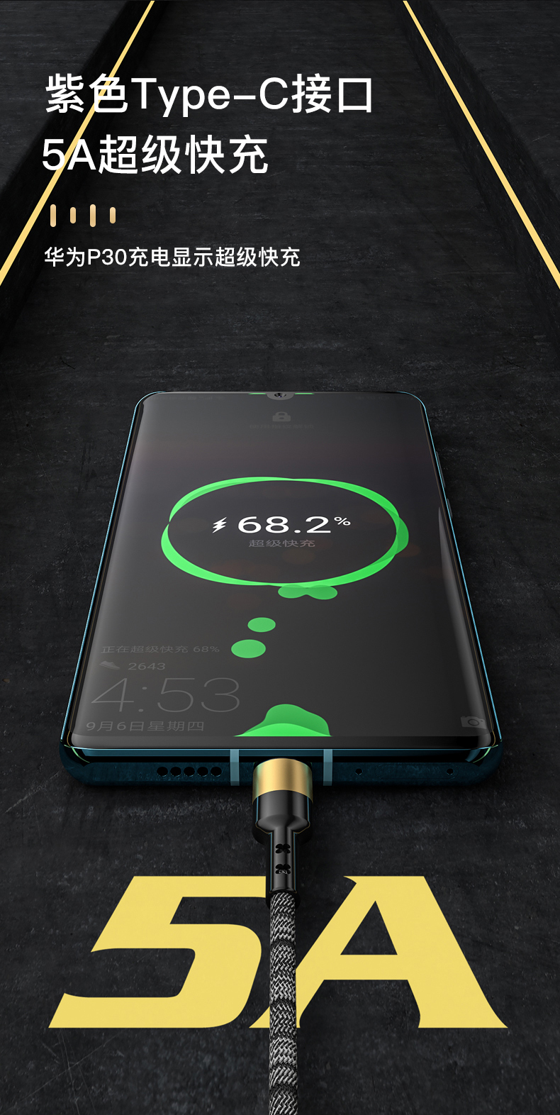 Universal charging cable  2 in 3 super fast charger 100W  5 in 1 charging cable USB/Type C  