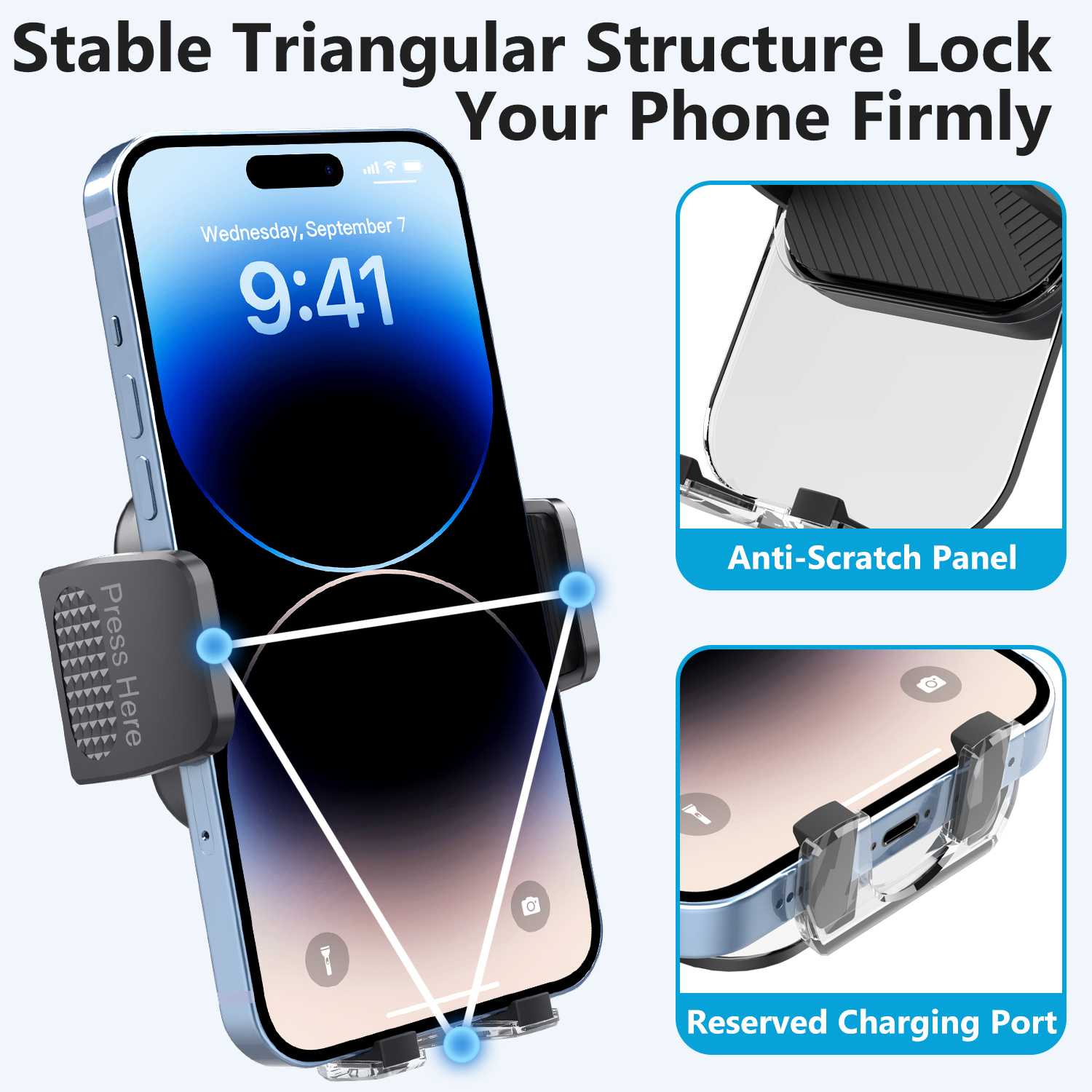  Universal 360 Degree Rotation Mobile Phone Holder Mount Cellphone Cradle Car Air Vent Hook Clip  