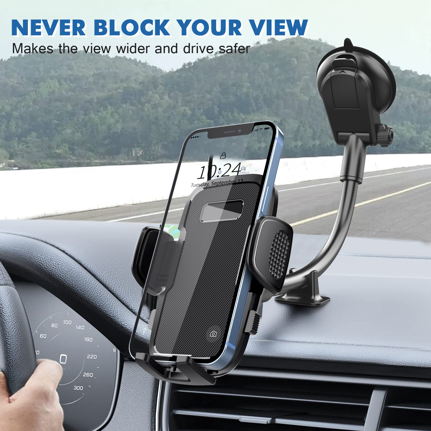 Universal Long Neck Car Phone Holder 360 Windscreen Suction Cup Mobile Phone Holder 