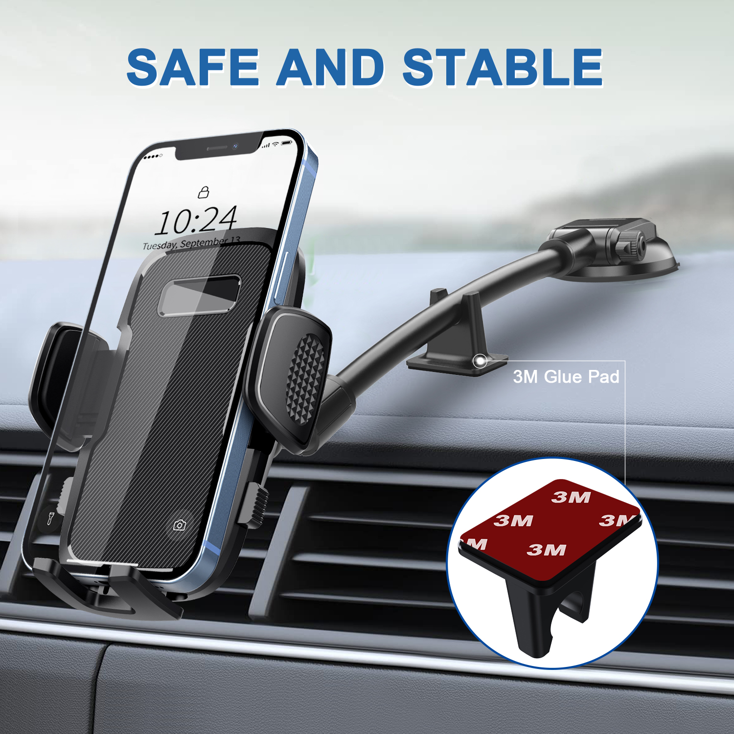 Universal Long Neck Car Phone Holder 360 Windscreen Suction Cup Mobile Phone Holder 