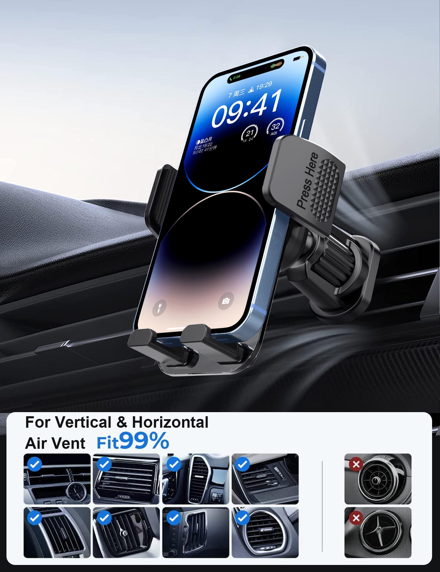 Car Accessories Smartphones Phone Holder Universal Air Vent Cell Phone holder