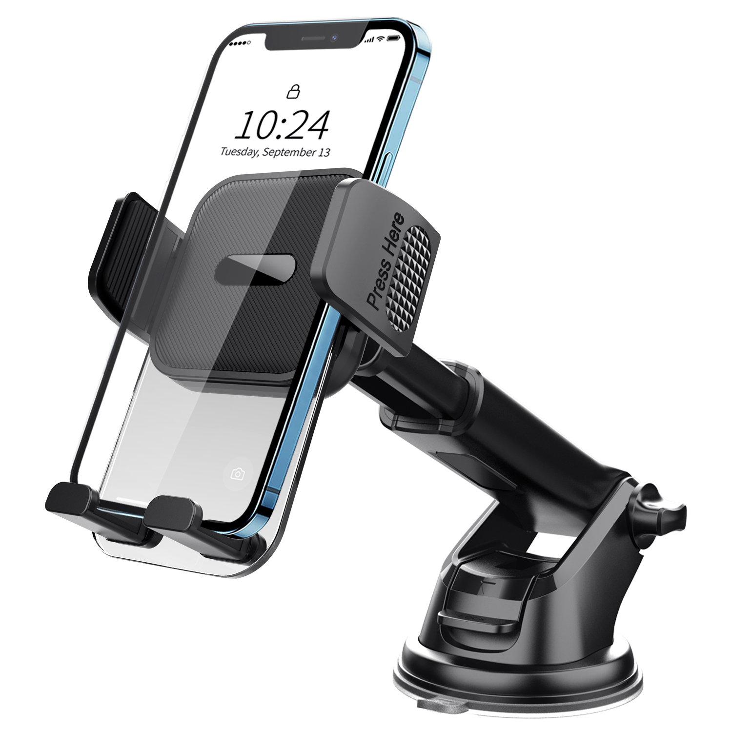 360 Degree Rotation Retractable Car Mount Phone Holder Telescopic Arm Suction Magnetic  