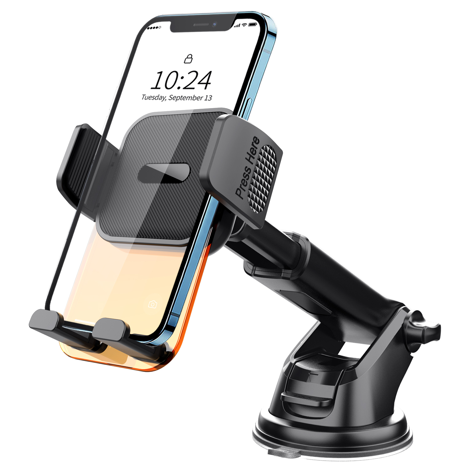 360 Degree Rotation Retractable Car Mount Phone Holder Telescopic Arm Suction Magnetic  