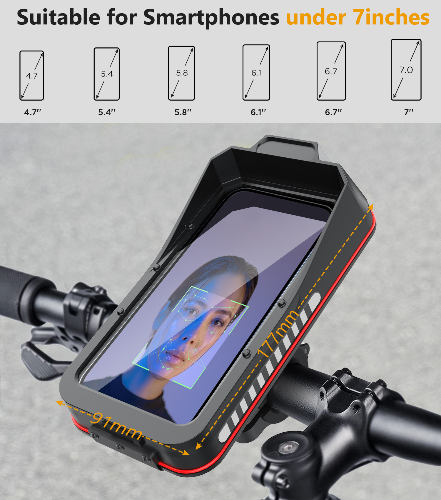 Bicycle Mobile Phone Rack E Bike Motorcycle Shockproof Waterproof Bike Phone Holder