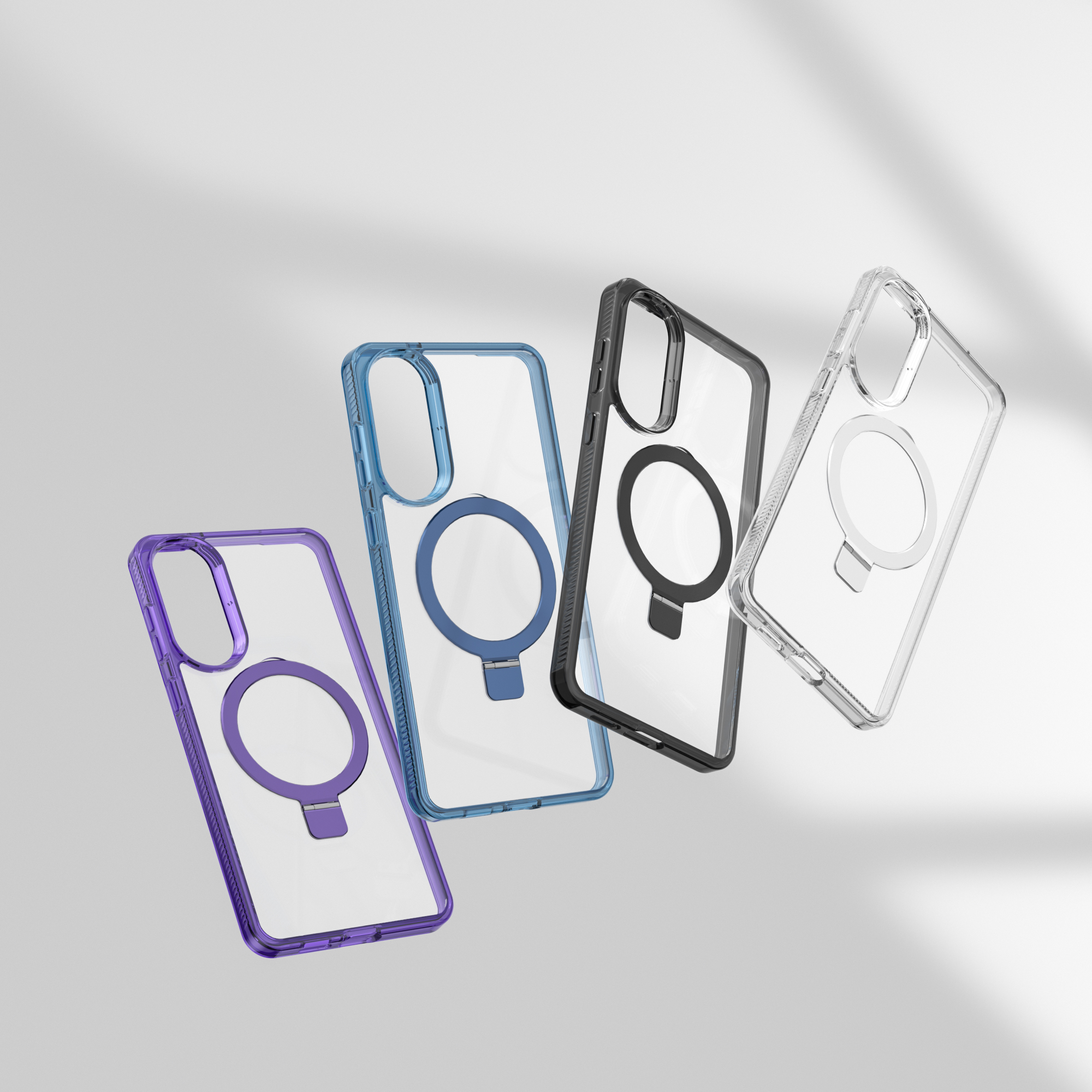  Clear 360 Rotating Stand Magnetic Hybrid Case