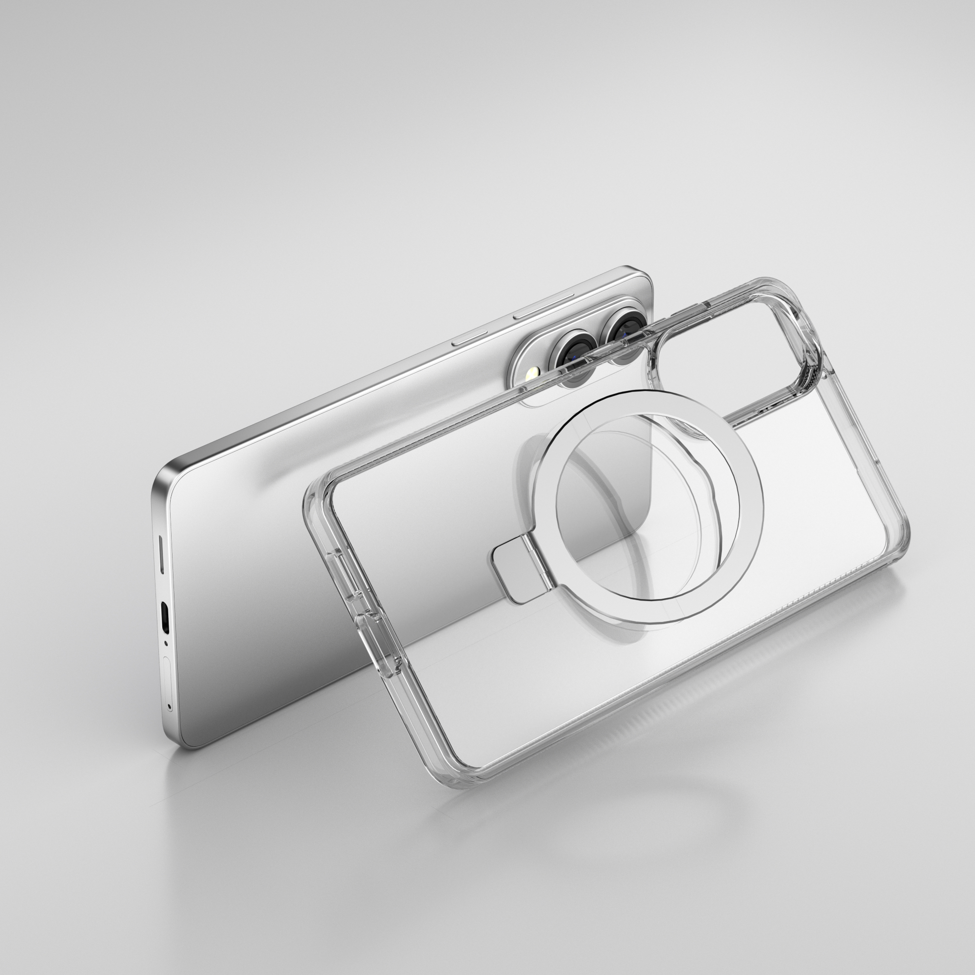  Clear 360 Rotating Stand Magnetic Hybrid Case
