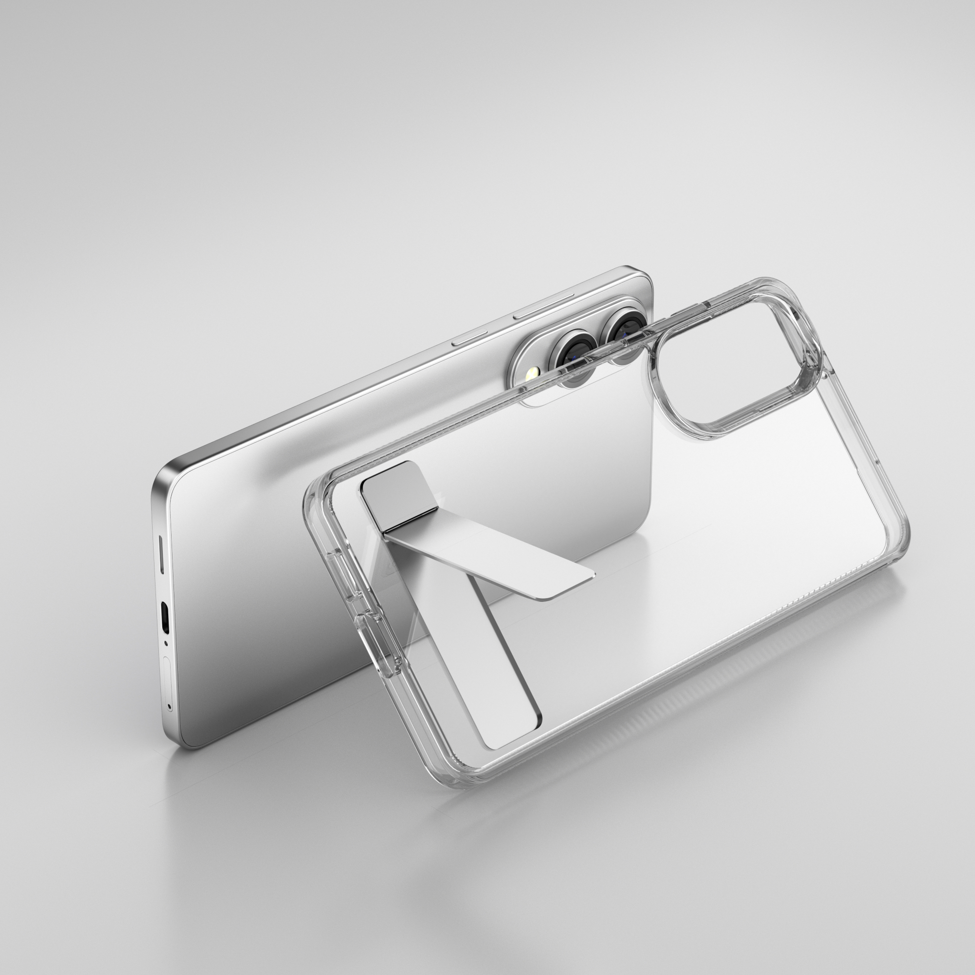 High clear transparent mobile phon Case, Dual-way Stand, Sleek for Samsung Galaxy S25 edge