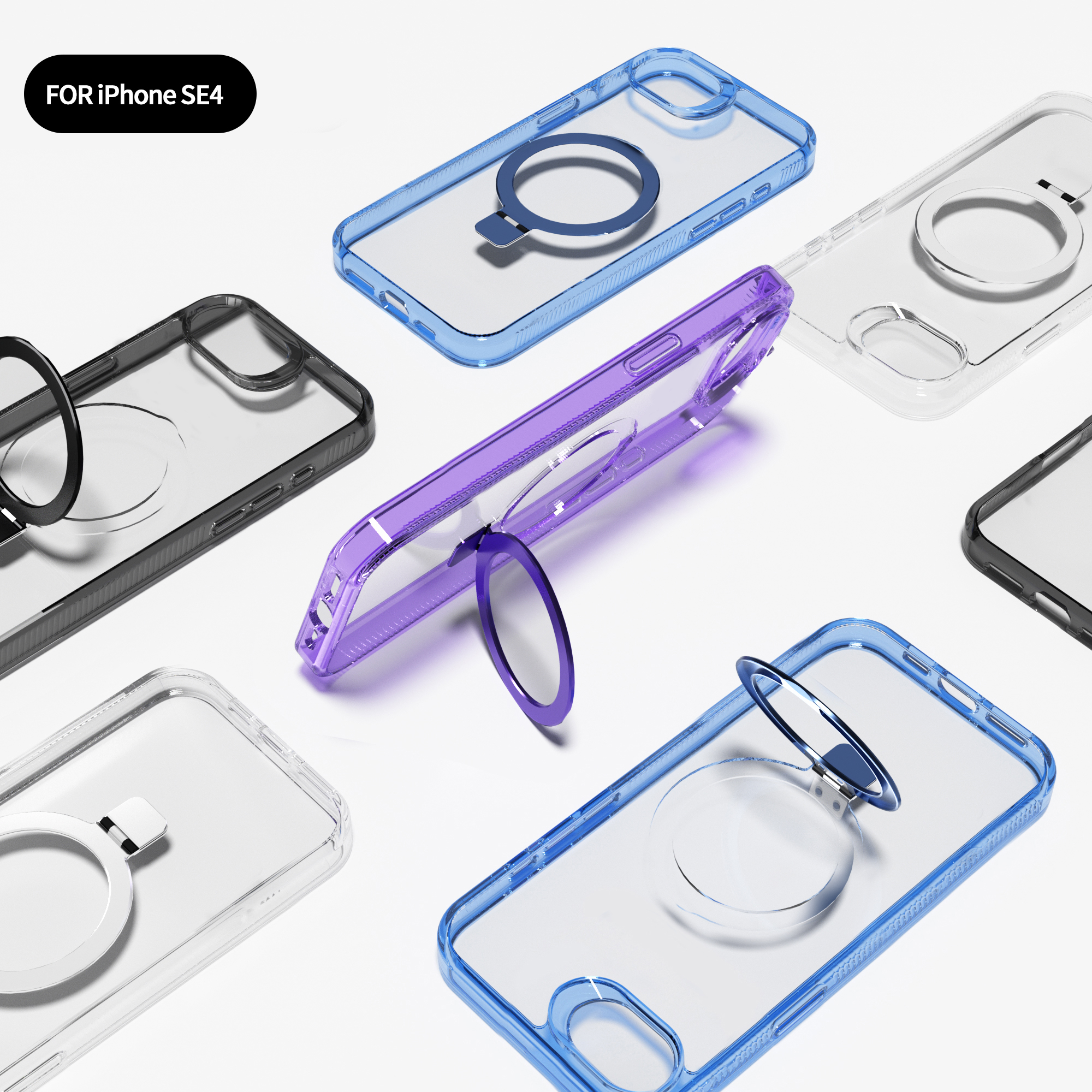  Transparent Magnetic Series Hybrid Case Soft-touch and Shockproof for Iphone models 