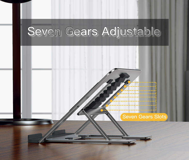 Adjustable Aluminum Alloy Portable Metal Laptop Holder for All Laptops