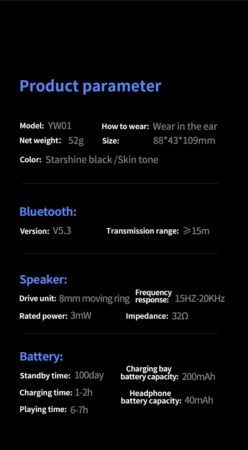  Earphones Wireless Earbuds BT V5.3 IPX4 Waterproof Sports Headphones for Huawei Xiaomi Oppo Vivo 