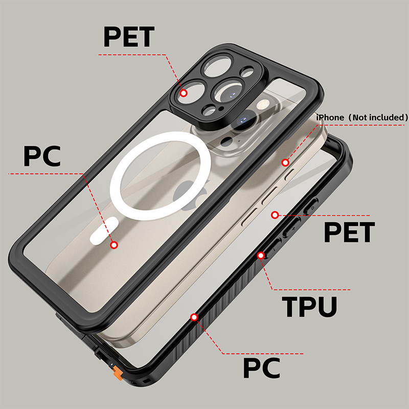 Magsafe Waterproof IP68 phone case For Iphone 16 Pro All iphone and Samsung models 