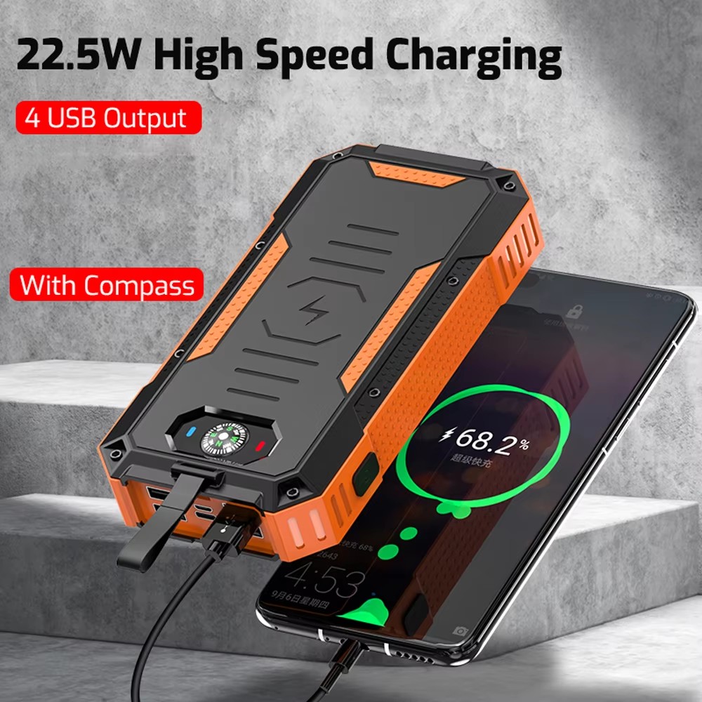 Wholesale solar chargers battery charger Power Bank PD 22.5W Fast Charge Wireless 100000mAH  