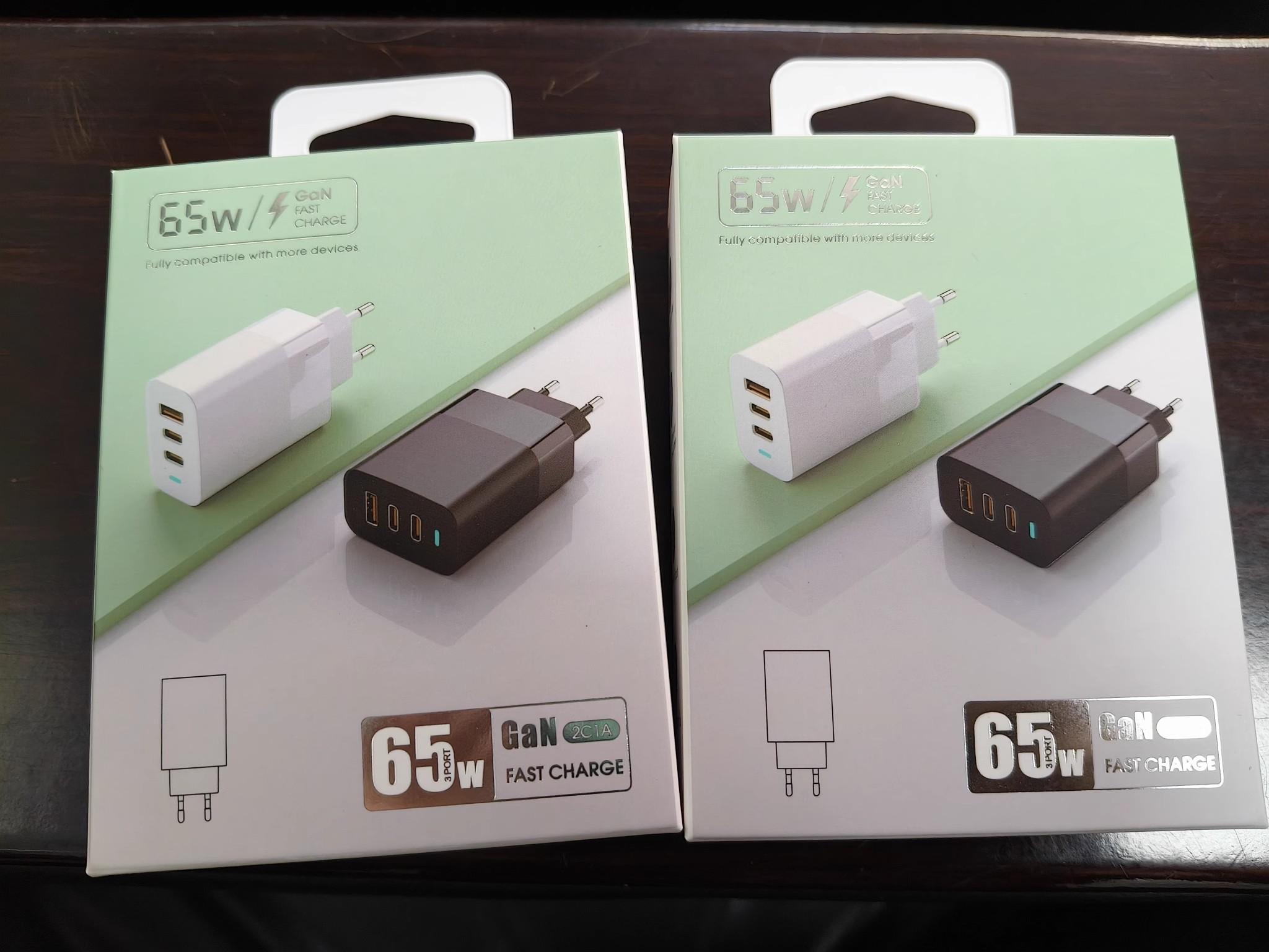  65W GaN 2C1A  PD fast charging multiple ports suitable for mobile phones and tablets EU/UK/US/Korea