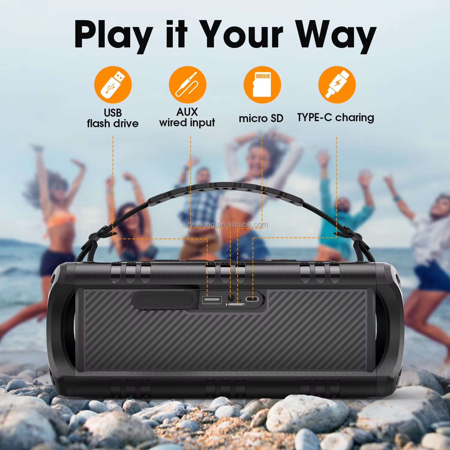 Portable Outdoor D8 Mini Wireless Bluetooth Speaker IPX7 Waterproof Music Hifi Sound Speakers