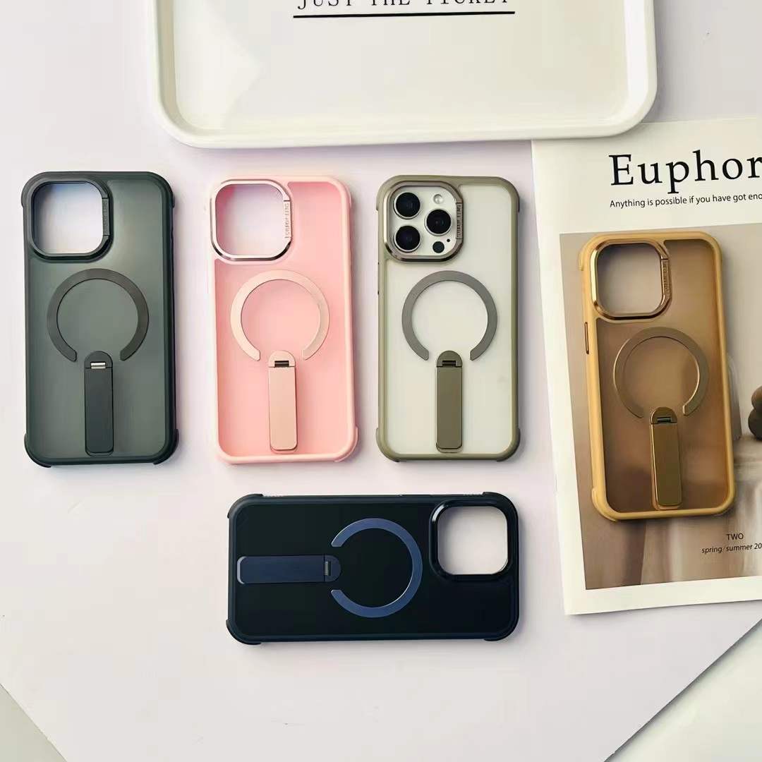 New iphone 17 mobile phone cases magsafe with carama and  Vertical bracket holder