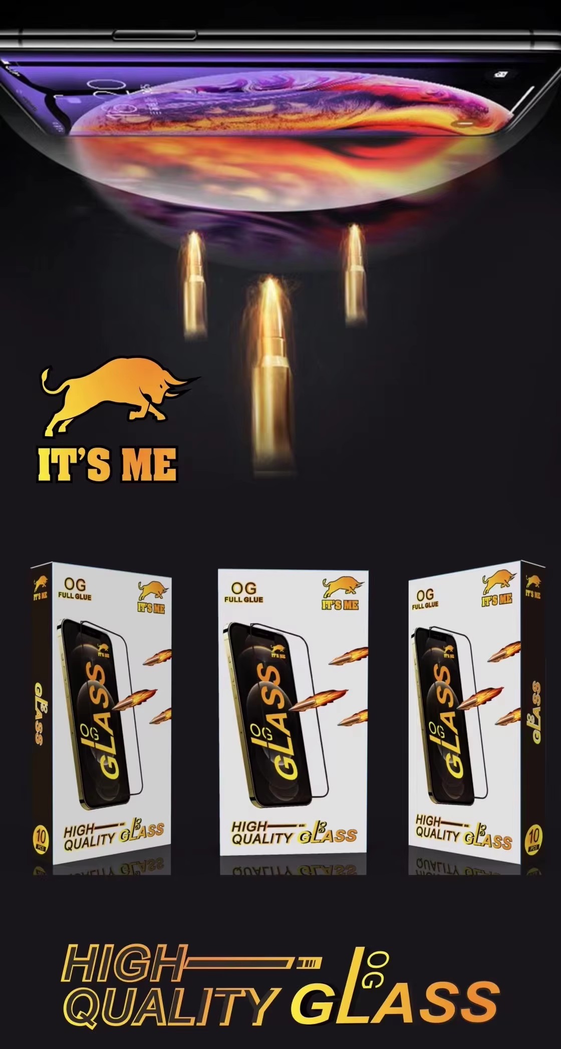 9H Glasses Phone Full Cover ESD Tempered glass Protector OG It's Me Glass