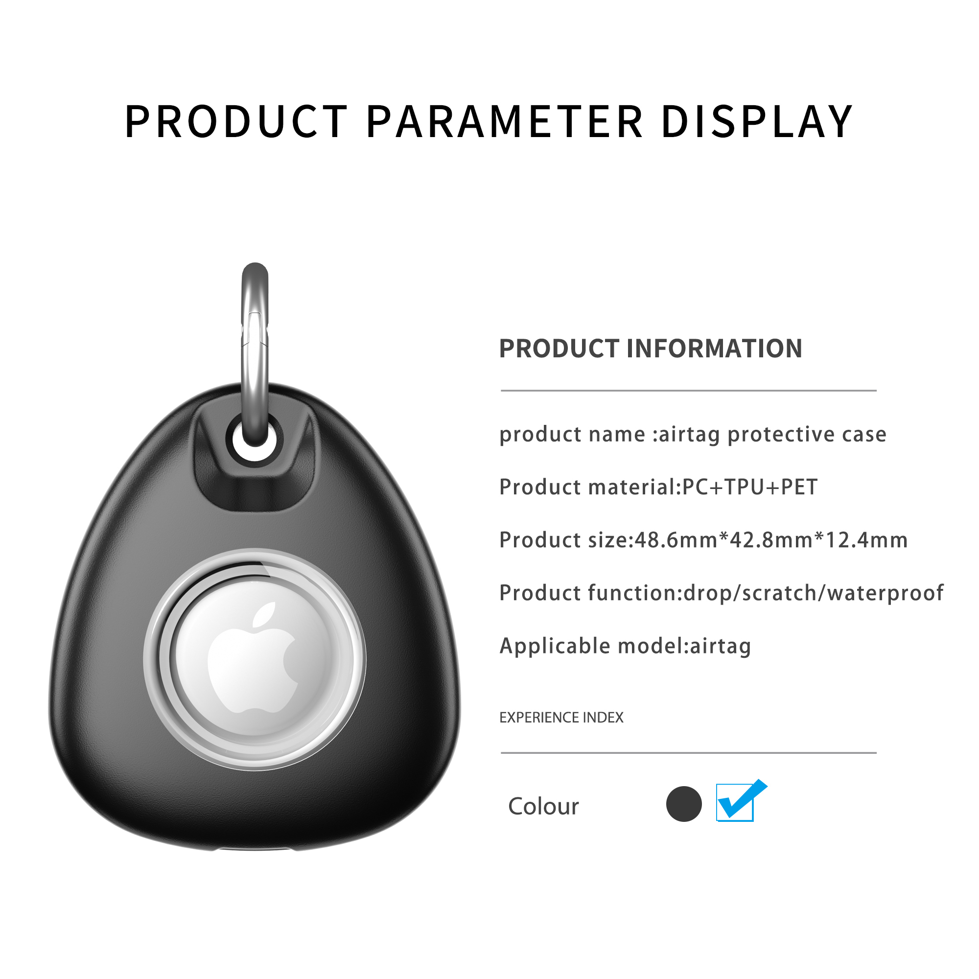  Premium Key Chain Accessories Protective Waterproof Case Holder for Apple Airtags