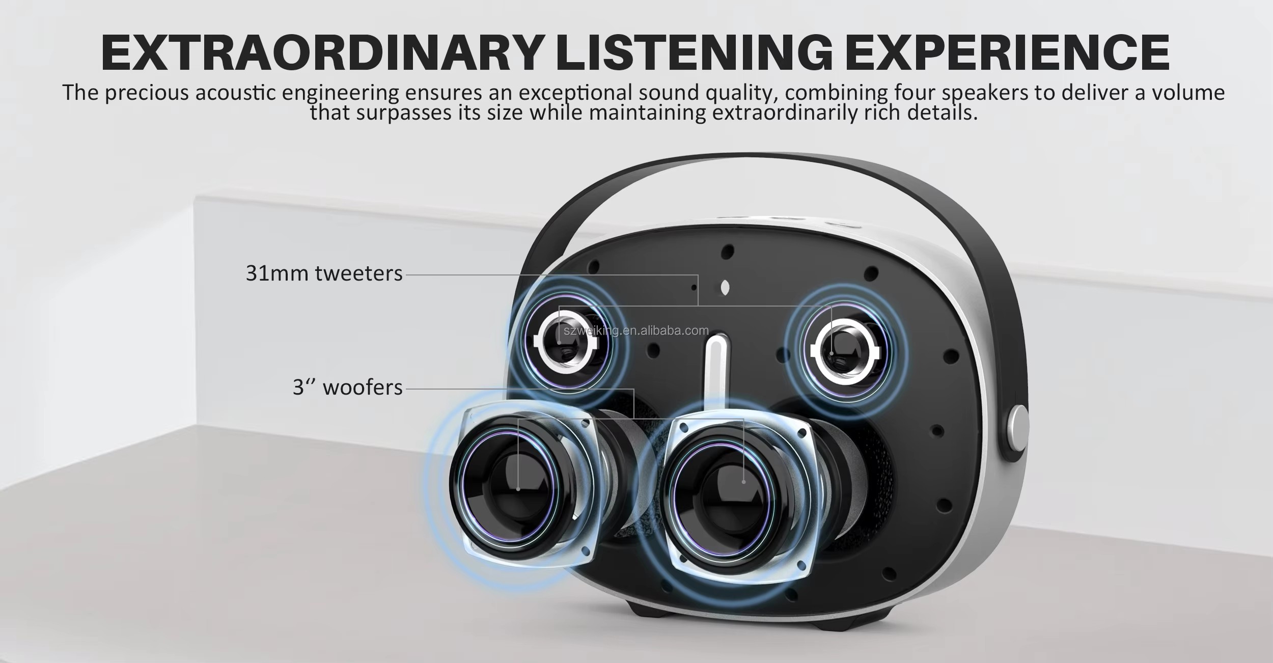 W-King Bluetooth Speaker 40W Bass Wireless Outdoor BT T8  Portable Speakers Boombox3 Upgraded Speak