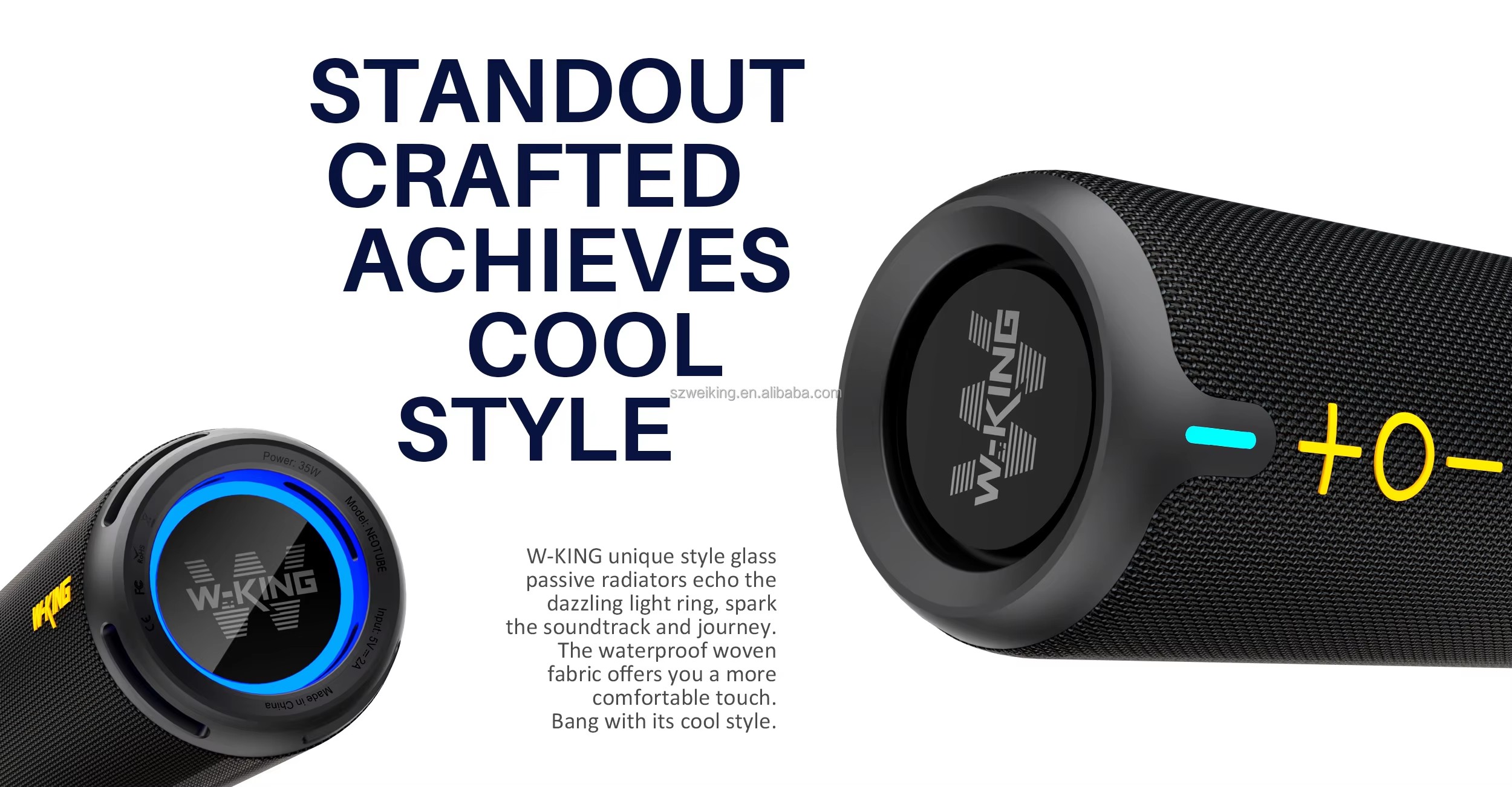 Outdoor Speaker IPX7 Waterproof TWS Mini 40W 3D Surround RGB Colorful Light Portable Bluetooth Speak