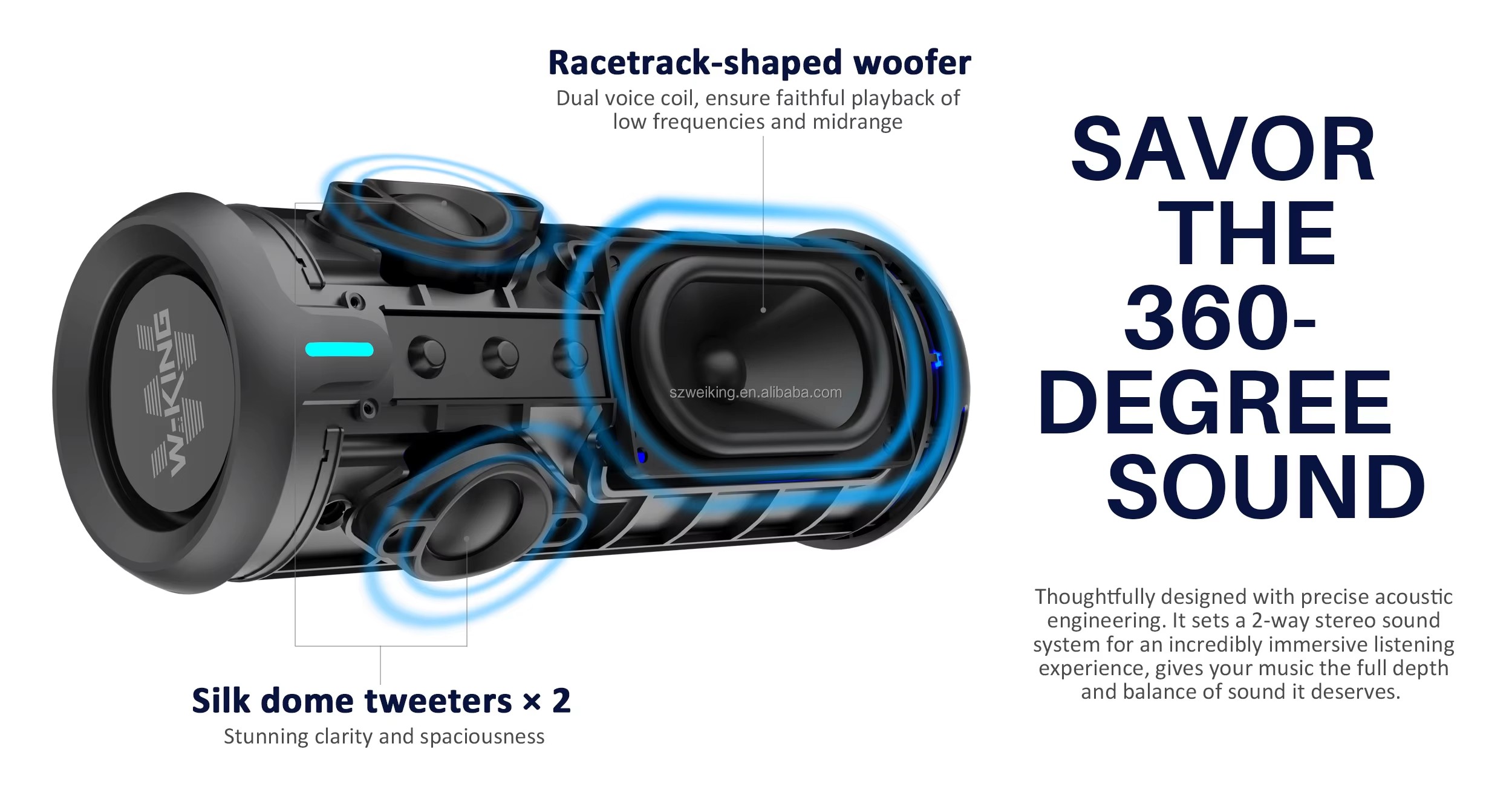 Outdoor Speaker IPX7 Waterproof TWS Mini 40W 3D Surround RGB Colorful Light Portable Bluetooth Speak