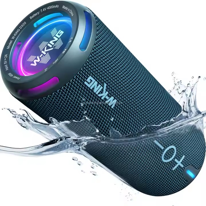 Outdoor Speaker IPX7 Waterproof TWS Mini 40W 3D Surround RGB Colorful Light Portable Bluetooth Speak